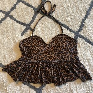 Kortni Jeane Sweetheart Peplum cheetah top